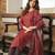 Maroon Rayon Blend Geometric Printed Kurta Trousers