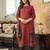 Women maroon rayon blend geometric printed straight kurta trousers with dupatta
