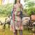 Women blue rayon blend floral printed straight kurta trousers with dupatta