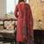 Women maroon rayon blend geometric printed straight kurta trousers with dupatta