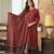 Maroon Rayon Blend Geometric Printed Kurta Trousers