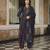 Women black rayon blend floral printed straight kurta trousers with dupatta