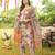 Women multicolor rayon blend floral printed straight kurta trousers with dupatta