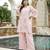 Women pink pure cotton solid embroidered coord sets