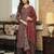 Women brown rayon blend floral printed straight kurta trousers with dupatta