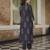 Women black rayon blend floral printed straight kurta trousers with dupatta