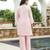 Women pink pure cotton solid embroidered coord sets