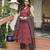 Women maroon rayon blend floral printed straight kurta trousers with dupatta