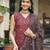 Women maroon rayon blend floral printed straight kurta trousers with dupatta