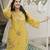 Women yellow pure cotton solid embroidered coord sets