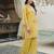 Women yellow pure cotton solid embroidered coord sets