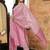 Women pink rayon blend ethnic motifs printed straight kurta trousers with dupatta