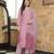 Women pink rayon blend ethnic motifs printed straight kurta trousers with dupatta