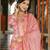 Women pink rayon blend floral printed straight kurta trousers with dupatta