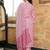 Women pink rayon blend ethnic motifs printed straight kurta trousers with dupatta