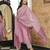 Women pink rayon blend ethnic motifs printed straight kurta trousers with dupatta