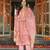 Women pink rayon blend floral printed straight kurta trousers with dupatta