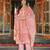 Women pink rayon blend floral printed straight kurta trousers with dupatta