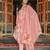 Women pink rayon blend floral printed straight kurta trousers with dupatta