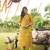 Women yellow viscose rayon floral embroidered straight kurta trousers with dupatta