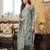 Women grey rayon blend ethnic motifs printed straight kurta trousers with dupatta