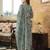 Women grey rayon blend ethnic motifs printed straight kurta trousers with dupatta