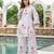 Women lavender silk blend solid embroidered coord sets