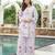 Women lavender silk blend solid embroidered coord sets
