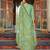 Women green rayon blend ethnic motifs printed straight kurta trousers with dupatta