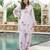 Women lavender silk blend solid embroidered coord sets