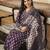 Women purple rayon blend ethnic motifs printed straight kurta trousers with dupatta