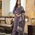 Women purple rayon blend ethnic motifs printed straight kurta trousers with dupatta