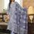 Women blue rayon blend batik printed straight kurta trousers with dupatta
