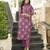 Women pink rayon blend floral printed straight kurta trousers with dupatta