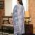 Women blue rayon blend batik printed straight kurta trousers with dupatta