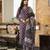 Women purple rayon blend ethnic motifs printed straight kurta trousers with dupatta