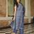 Women blue rayon blend ethnic motifs printed straight kurta trousers with dupatta