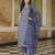 Women blue rayon blend ethnic motifs printed straight kurta trousers with dupatta