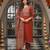 Women brown rayon blend ajrakh printed straight kurta trousers with dupatta