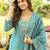 Women blue viscose rayon floral embroidered straight kurta trousers with dupatta