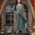 Women teal rayon blend ajrakh printed straight kurta trousers with dupatta