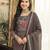 Women brown rayon blend ethnic motifs printed straight kurta trousers with dupatta