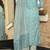 Women turquoise blue rayon blend floral printed straight kurta trousers with dupatta
