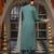 Women teal rayon blend ajrakh printed straight kurta trousers with dupatta
