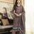 Women brown rayon blend ethnic motifs printed straight kurta trousers with dupatta