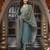 Women teal rayon blend ajrakh printed straight kurta trousers with dupatta