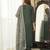 Women green rayon blend ajrakh printed straight kurta trousers with dupatta