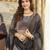 Women cream rayon blend geometric printed straight kurta trousers with dupatta