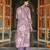 Women lavender viscose rayon floral embroidered straight kurta trousers with dupatta