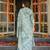 Women blue viscose rayon floral embroidered straight kurta trousers with dupatta